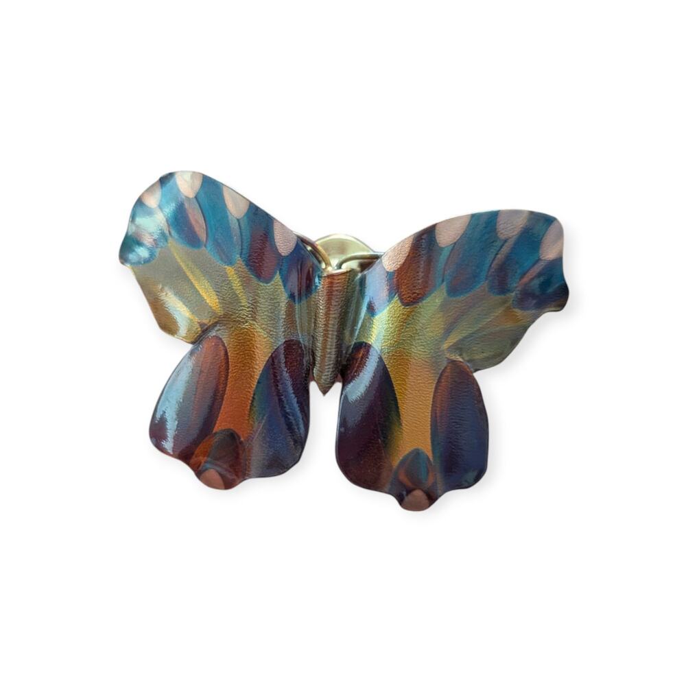 Painted metal butterfly pin